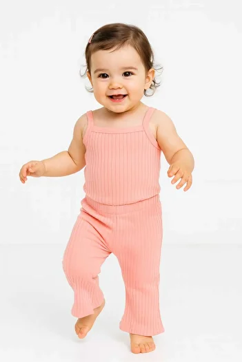 bebekpare Girl's Corduroy Bottom-Top Spanish Suit Lilac 100% Cotton Summer String Suit