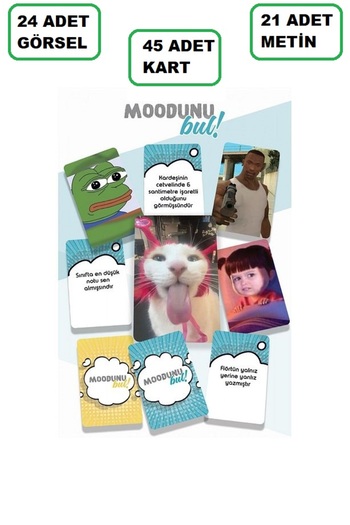 Luxmon Moodunu Bul Mini Klasik Kart Oyunu 1.Paket 45 Kart
