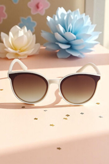 MACERATİ Tanca Unisex Cream Oval Frame 0-10 Years Old Children Uv400 Sunglasses with Box