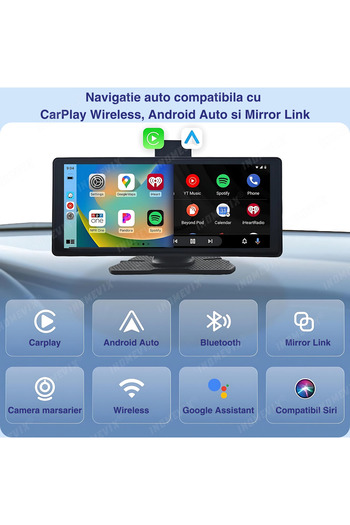 INOMEVIX Navigation System with 10.26 inch Touchscreen, Dual Camera, CarPlay, and Android Auto