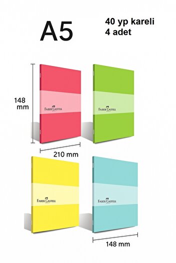Faber Castell Faber Pp Cover Pastel Dkş.A5 40Yp.Kareli Yl000146 /