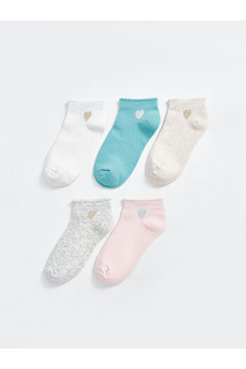 LC Waikiki New Season Patterned Girl's Booties Socks 5-Piece