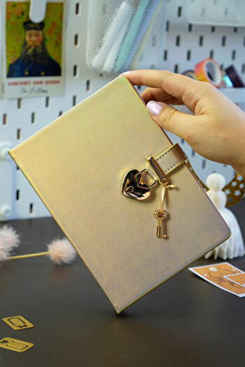 Victoria's Journals Diary with Lock, Notebook-Metallic- Boxed 13X18 Cm. Hush