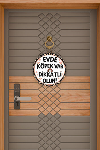 Dormot Μοντέρνα ψηφιακή εκτύπωση Ξύλινο Μαύρο Λευκό Στολίδι Πόρτας με Σκύλο στο Σπίτι