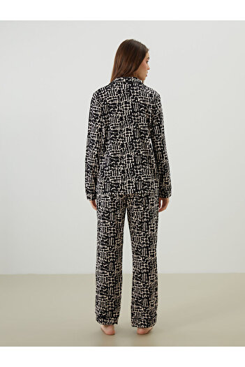 LC Waikiki Gömlek Yaka Desenli Kadın Pijama Takımı