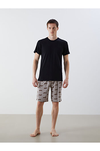LC Waikiki Beige Standard Fit Men's Pajama Bottom Shorts