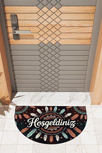 Dormot Modern Digital Doormat Feather Bohemian Patterned Welcome Door Mat