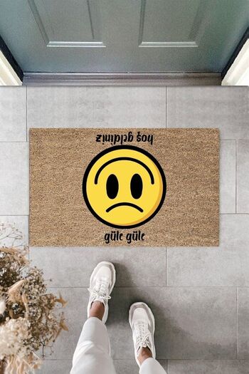 Dormot Modern Digital Printing Smile Joy And Sadness Doormat