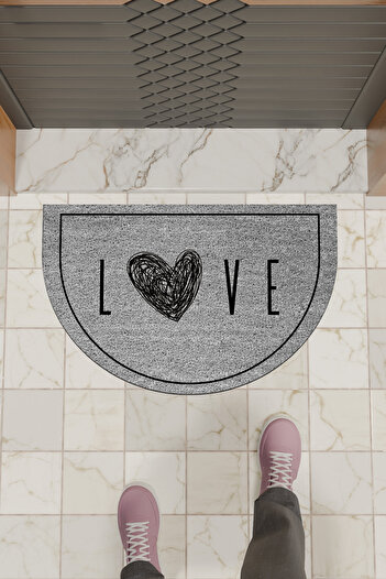 Dormot Modern Digital Doormat Gray Heart Love Door Mat