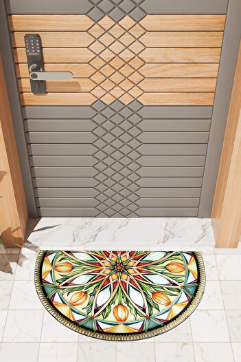 Dormot Modern Digital Doormat - Colorful Mandala Pattern Doormat - Front Door Mat