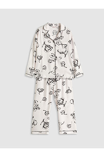 LC Waikiki Create Your Style from Uzg Store |   Shirt Collar Printed Women's Pajama Set