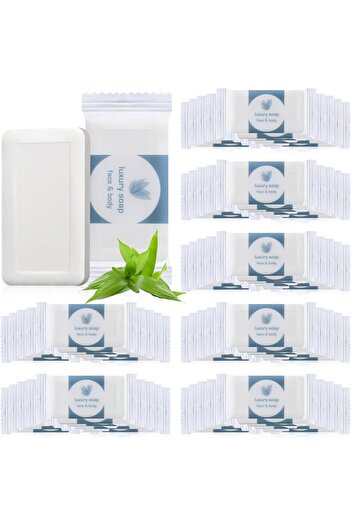 erorex 100 قطعة صابون صغيرة 0.35 أونصة مغلفة بشكل فردي، صابون سفر، صابون لليدين بكميات كبيرة، فندق، عطلة