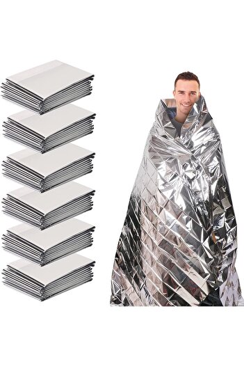 erorex Foil Blankets Emergency Blankets Survival Gear Equipment 6Pcs Thermal Blanket Sunscreen Blanket
