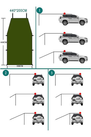 erorex 13.8*6.6Ft Versatility Car Awning Camping Car Tail Tent Waterproof Shed 210D Oxford Cloth Tent