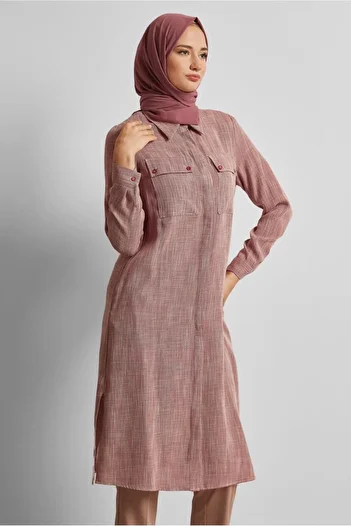 Alvina Shirt Collar Long Tunic 45346