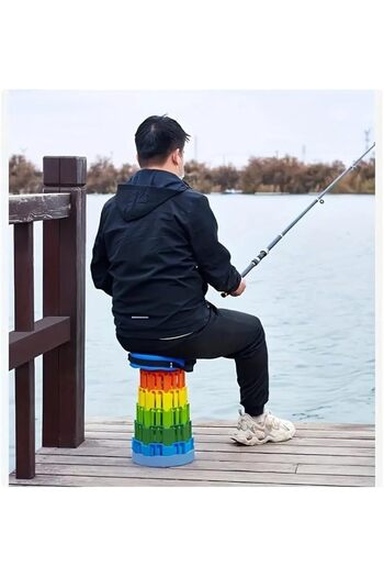 erorex Portable Telescopic Stool Retractable Plastic Foldable Collapsible Stool Outdoor Travel Camping