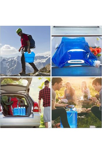 erorex 3 Pieces Foldable Water Container 10L Tight Lid Flexible Water Canister Portable Drinking Water Bag