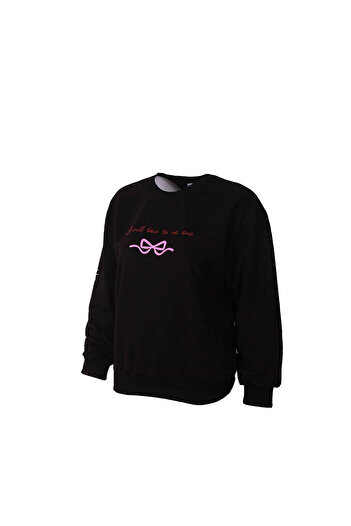trender Black Women's Sweatshirt Ribbon