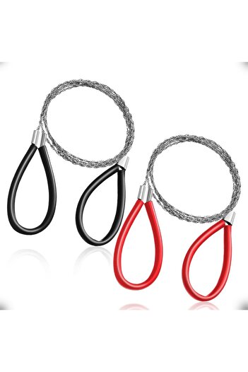 erorex Stainless Steel Wire Saws 2 Pcs Pvc Pipe Cable Saw Hand Pocket String Rope Saw Metal Cable Saw