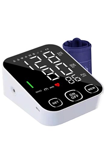 ESensio Upper arm blood pressure monitor BP-S03, large 12.7 cm digital LCD display, 99 memories, battery powered