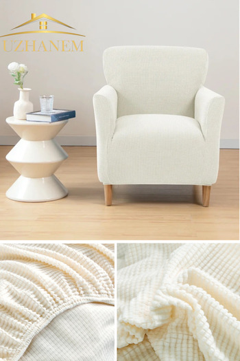 uzhanem 3+3+1+1 Stretch Elastic Flexible Washable Jacquard Sofa Cover Set – Square Pattern Sofa Cover