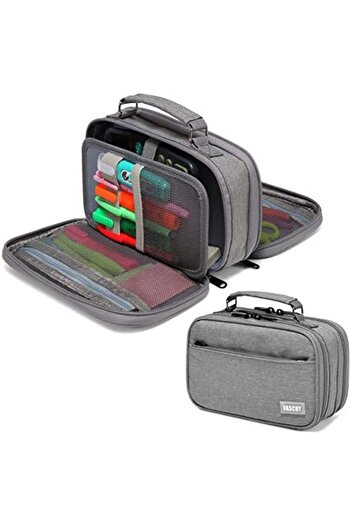 VASCHY Pencil Case, Large Pencil Pouch with Compartments for Middle School, Work, Office Pen Organiz