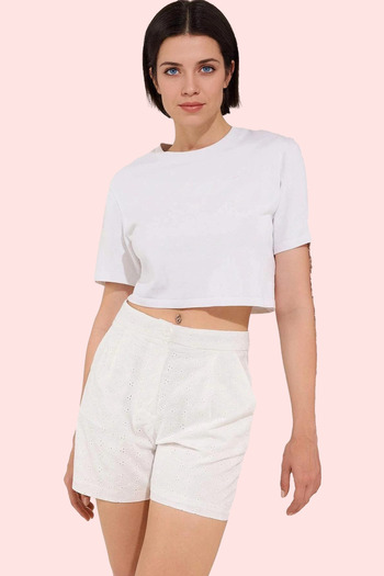 PayBuy Women's Fashion Brode Pattern Short Shorts Cotton Casual Combinations Weekend Summer Shorts