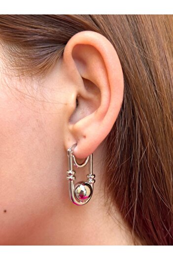 BY YASİN TOPÇU Modern Lock Earrings – Silver