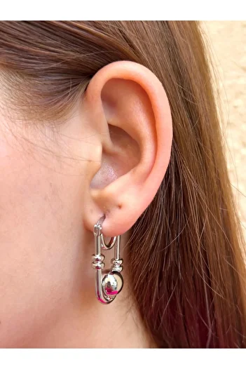 BY YASİN TOPÇU Modern Lock Earrings – Silver