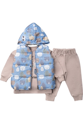 Buqete Triple Set with Bear and Vest