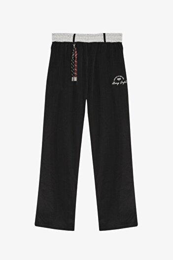 Quzu Embroidery and Cord Detailed Trousers Black