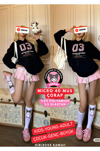 Girlboss Kawaii Kuromi Knee-High Long Socks School Socks All Ages Children / Teenager / Big Series