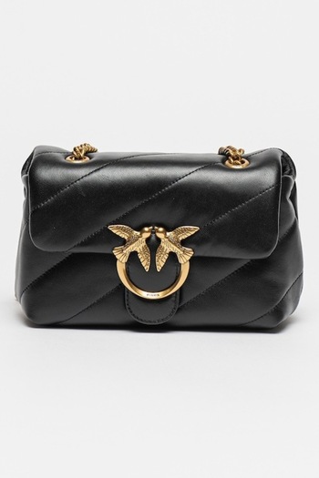 PİNKO Pinko, Leather Crossbody Bag Love Mini Puff, Black