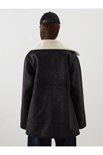 LC Waikiki Γυναικείο σουέτ παλτό LCW Stand Collar (W5)