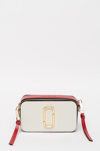Marc Jacobs - Leather Crossbody Bag Snapshot, Red, Off-White