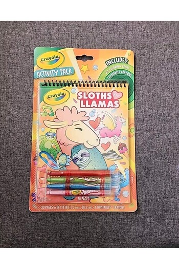 Crayola Sloths Love Llamas 4 Twistable Crayons + 30 Coloring Pages