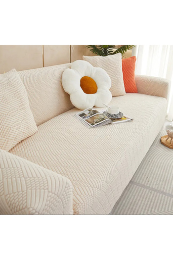 uzhanem Seat Cover Three Seater Sofa Cover Elastic Lycra Flexible -Grapefruit Pattern