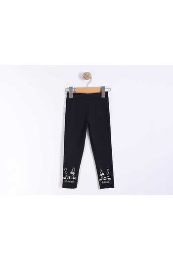 Cevval Minigirls LEGGINGS FETE CU BORDURI DE IEPURE EMBROIDERED ZIGZAG Lycra SHARPENED CORDU