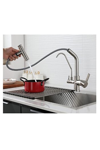 OEM Kitchen Sink Faucet Dual Flow Water Purification Outlet Spiral 2 Flow Modes 7 Years Warranty Imported Nickel