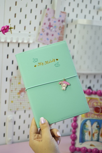 Victoria's Journals My Melody Vegan Leather Daily 13X18 cm Lined Notebook with Elastic – Charm Ornament Detail
