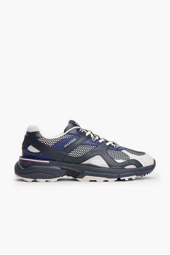 Tommy Hilfiger M Runner Tech Karışık Materyal Erkek Mavi Sneaker FM0FM05567DW5