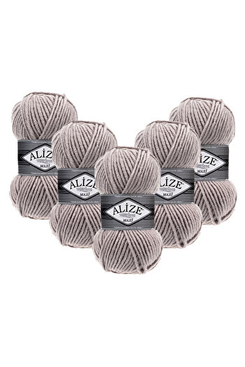 Alize Superlana Maxi 5-Pack – 652 -Thick Knitting Yarn for Winter Sweater Cardigan and Scarf