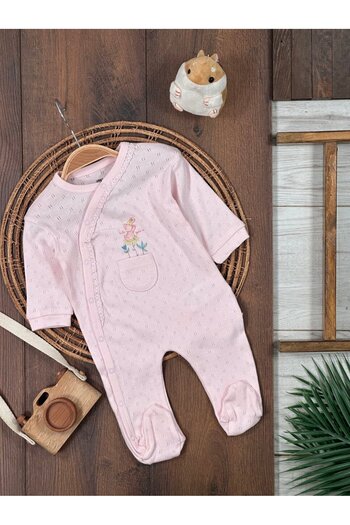 Kids Kingdom Cotton Palm Detailed Organic Baby Girl Jumpsuit