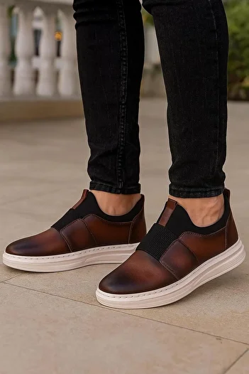 Bonjey Men's Casual Laceless Sneakers - Orthopedic, Comfortable and Lightweight, Breathable Faux Leather