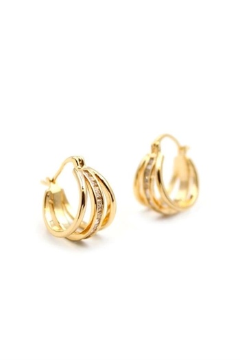 No8 Home Jewelled Hoop Earrings - Gold