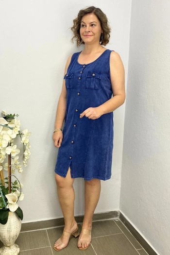 Mia Butik Women's Washable Front Button Dress