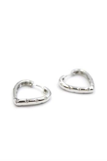 No8 Home Heart Earrings - Silver