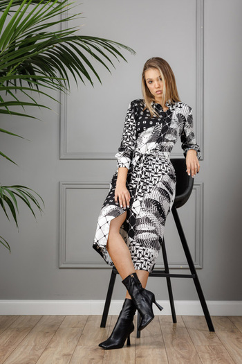 RVL Women's black/white dress