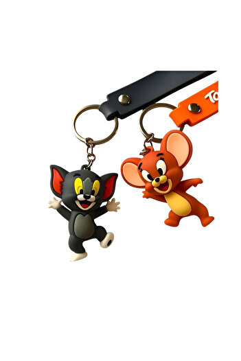Wolawood Tom and Jerry Keychain 3D Accessory Bag Ornament Set of 2 Mascot Figure Gift Set
