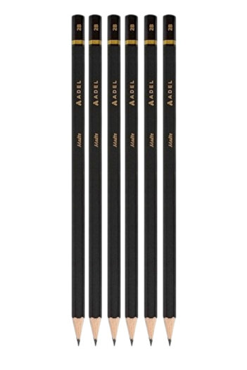 Adel 6 Pieces 2B Matte Pencil